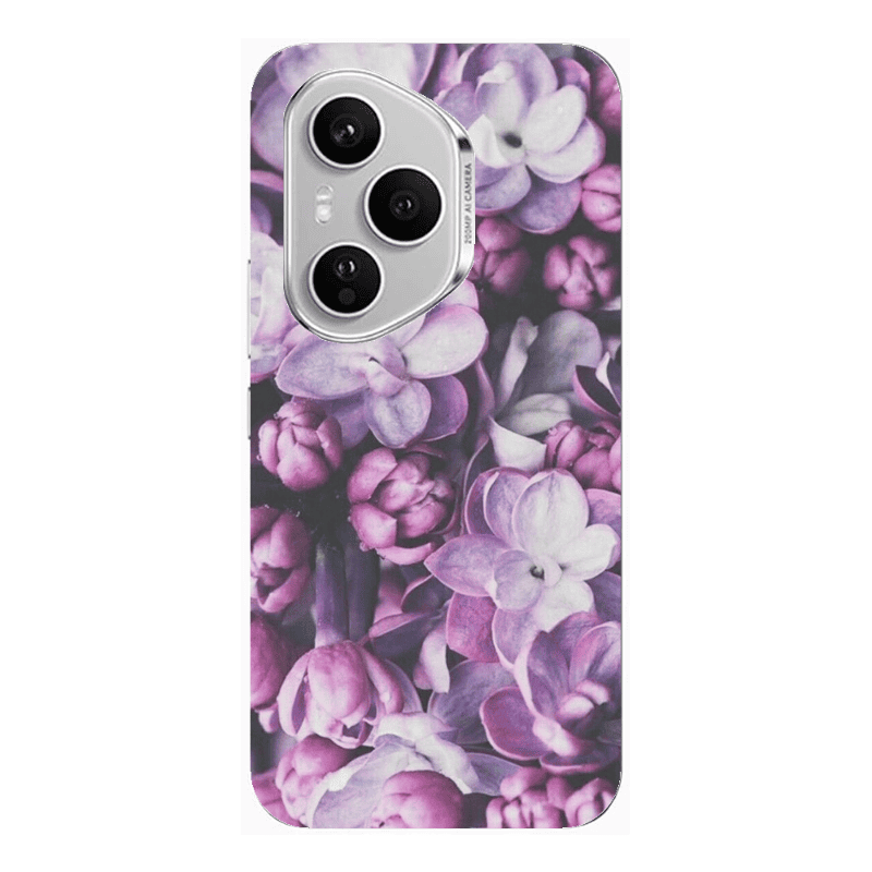 Honor Magic 400 Pro Purple Flowers Transparent Silicone TPU Θήκη